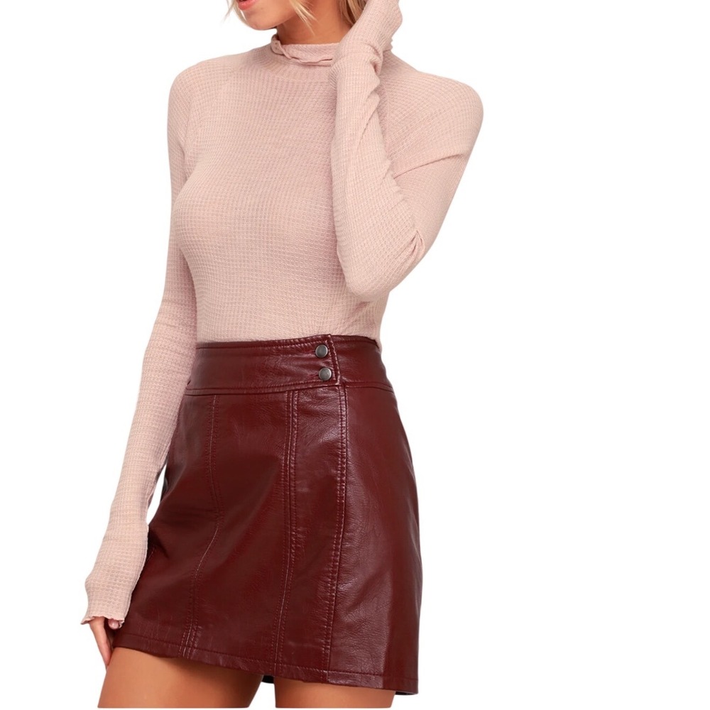 Intimately Free People Make it Easy Pink Waffle Y2K Top Layering Indie Small
